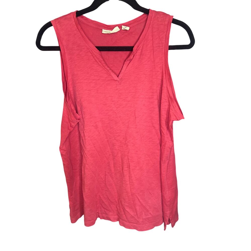 100% Pima Cotton Christian Siriano Sleeveless V Neck Red Top